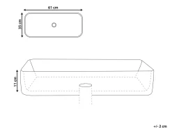 Vask til bordplade ULUA Sort 61 x 35 cm Keramik