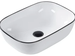 Vask til bordplade XERT Hvid 46 x 33 cm Keramik