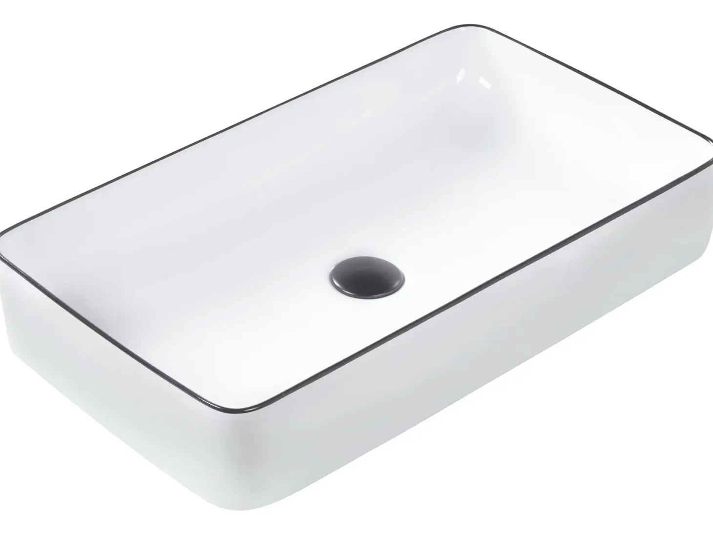Vask til bordplade XERT Hvid 61 x 35 cm Keramik