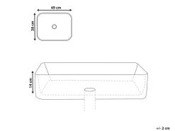 Vask til bordplade XERT Hvid 49 x 38 cm Keramik