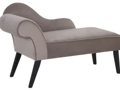 Venstrevendt chaiselong BIARRITZ Velour Brungrå