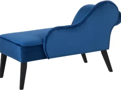 Venstrevendt chaiselong BIARRITZ Velour Navy Blå