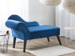 Venstrevendt chaiselong BIARRITZ Velour Navy Blå