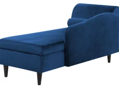 Venstrevendt chaiselong LUIRO Velour Navy Blå med opbevaring