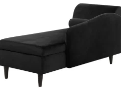 Venstrevendt chaiselong LUIRO Velour Sort med opbevaring