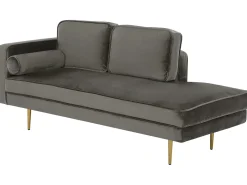 Venstrevendt chaiselong MIRAMAS Velour Brungrå
