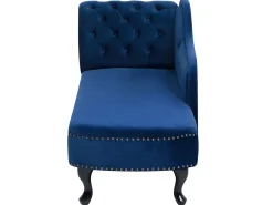 Venstrevendt chaiselong NIMES Velour Navy Blå