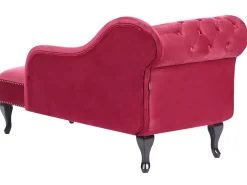 Venstrevendt chaiselong NIMES Velour Bordeaux