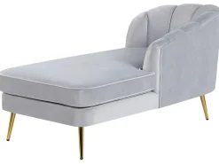 Venstrevendt chaiselong ALLIER Velour Lysegrå