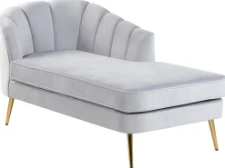 Venstrevendt chaiselong ALLIER Velour Lysegrå