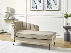 Venstrevendt chaiselong ALLIER Velour Beige