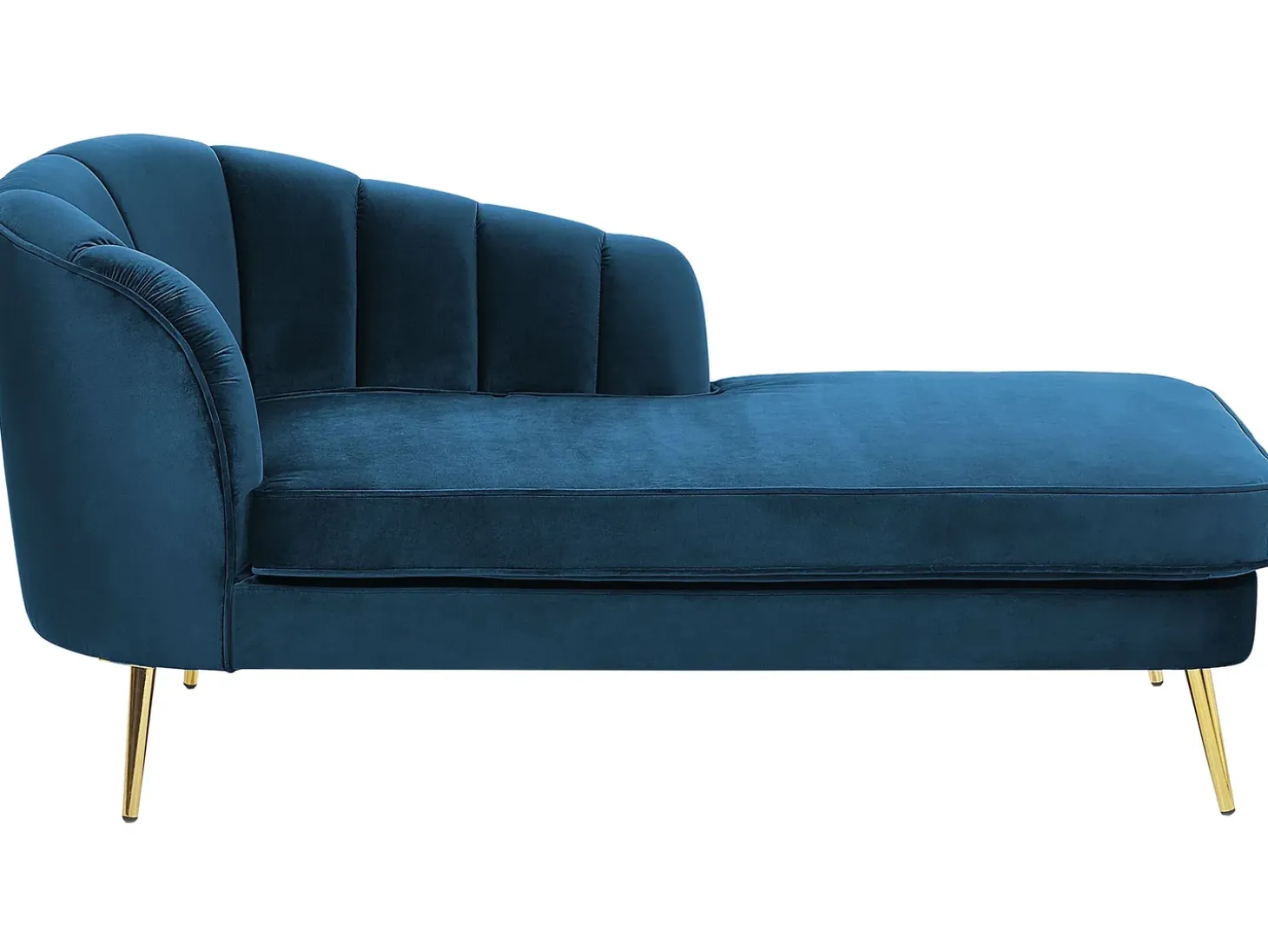 Venstrevendt chaiselong ALLIER Velour Navy Blå