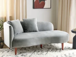 Venstrevendt chaiselong CHAUMONT Velour Lysegrå