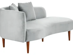 Venstrevendt chaiselong CHAUMONT Velour Lysegrå