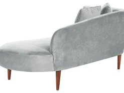 Venstrevendt chaiselong CHAUMONT Velour Lysegrå