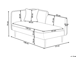 Venstrevendt chaiselong CHEVANNES Boucle Mørkegrå
