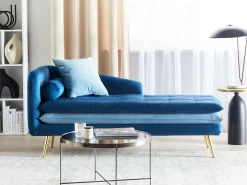 Venstrevendt chaiselong GONESSE Velour Blå