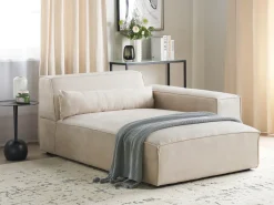 Venstrevendt chaiselong HELLNAR Velour Lys Beige