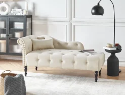 Venstrevendt chaiselong IVRY Velour Lys Beige
