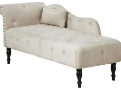 Venstrevendt chaiselong IVRY Velour Lys Beige