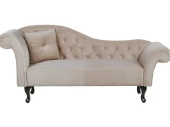 Venstrevendt chaiselong LATTES Velour Beige