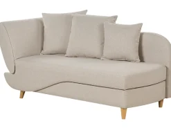 Venstrevendt chaiselong MERI Kunstlinned Beige med opbevaring