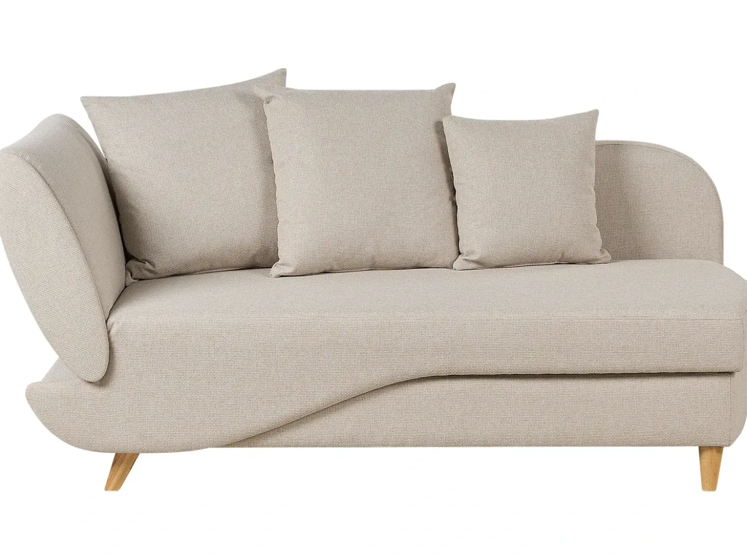 Venstrevendt chaiselong MERI Kunstlinned Beige med opbevaring