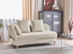 Venstrevendt chaiselong MERI Kunstlinned Beige med opbevaring