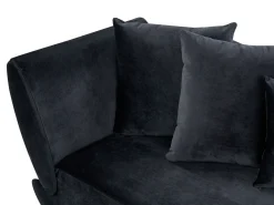 Venstrevendt chaiselong MERI Velour Sort med opbevaring