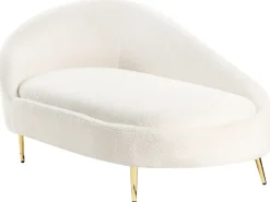 Venstrevendt chaiselong VALREAS Boucle Cremehvid