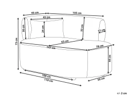 Venstrevendt chaiselong VANVEY Fløjl Rød