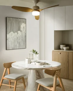 Ventilator med lys ANDERSON Med fjernbetjening LED Lysebrun