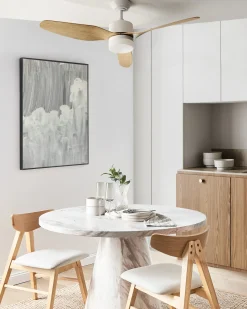 Ventilator med lys ANDERSON Med fjernbetjening LED Lysebrun