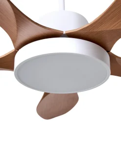 Ventilator med lys BARBET Med fjernbetjening LED Lysebrun