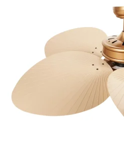Ventilator med lys BORMEJO Med fjernbetjening LED Guld