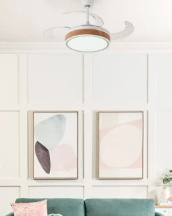 Ventilator med lys FREMONT Med fjernbetjening LED Hvid