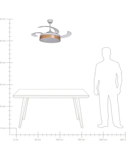 Ventilator med lys FREMONT Med fjernbetjening LED Hvid