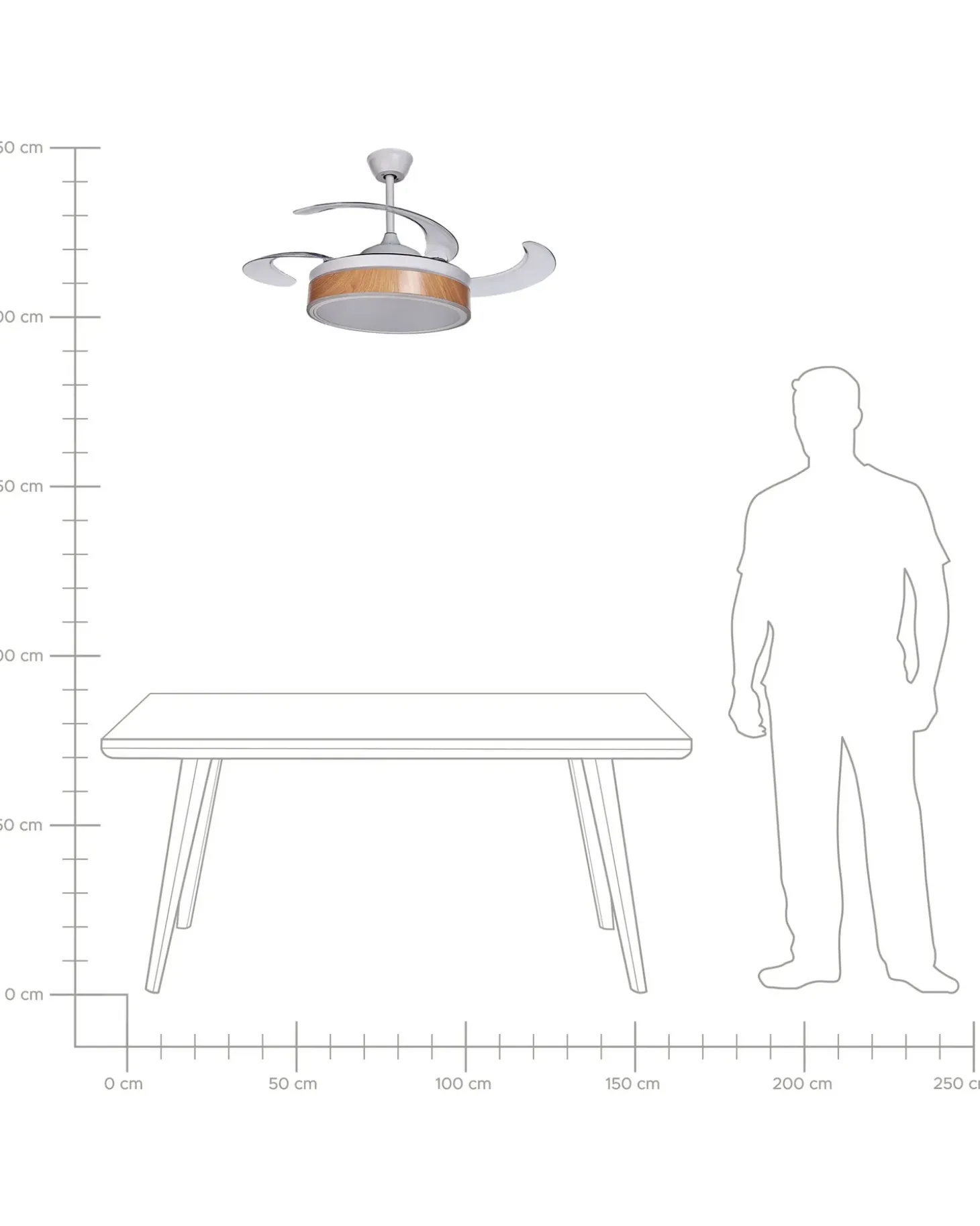 Ventilator med lys FREMONT Med fjernbetjening LED Hvid