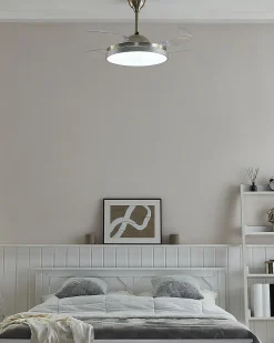 Ventilator med lys IBAR Med fjernbetjening LED Transparent