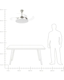 Ventilator med lys IBAR Med fjernbetjening LED Transparent