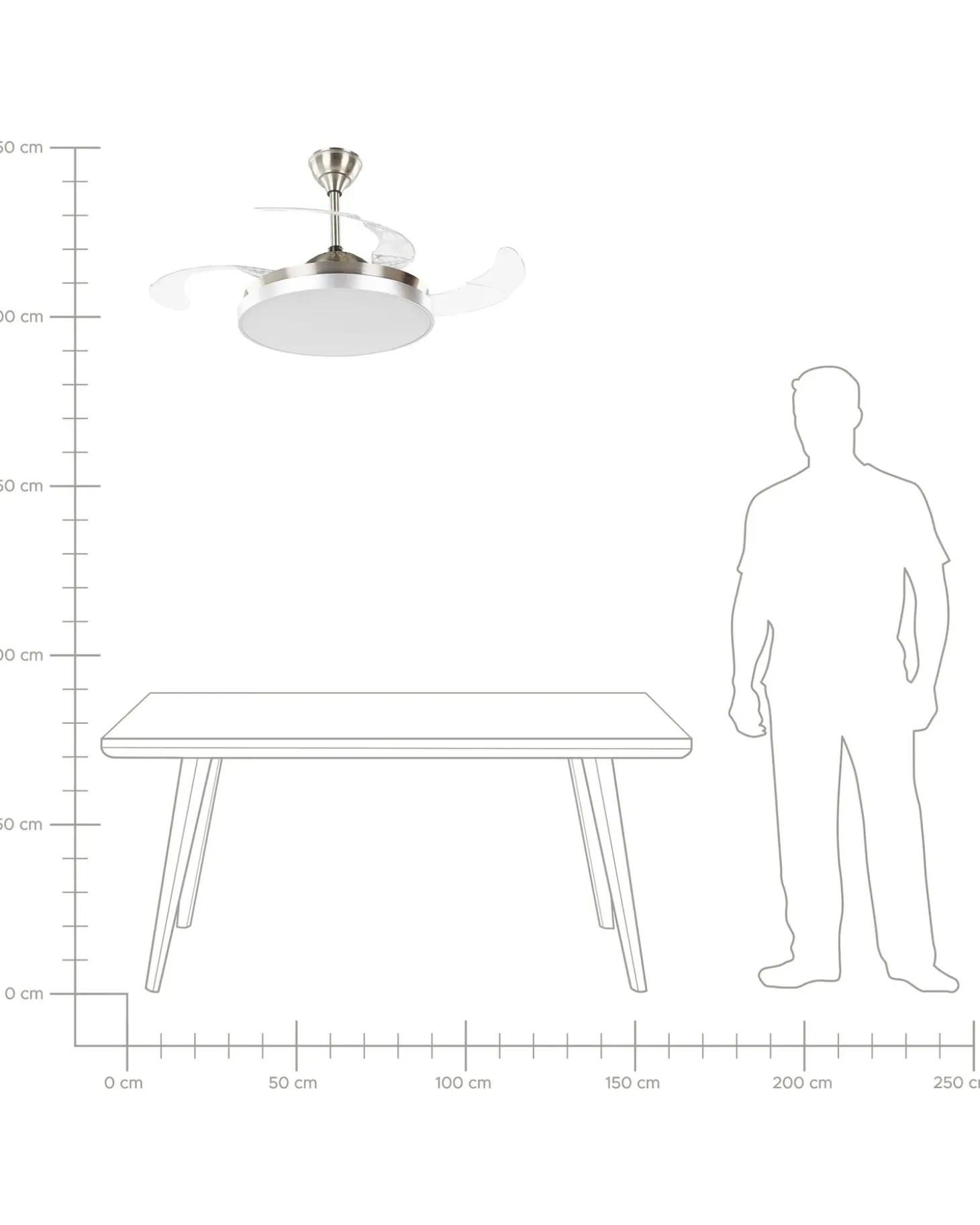 Ventilator med lys IBAR Med fjernbetjening LED Transparent