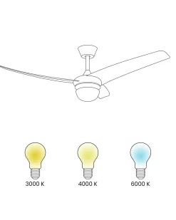 Ventilator med lys JIBOA Med fjernbetjening Sort