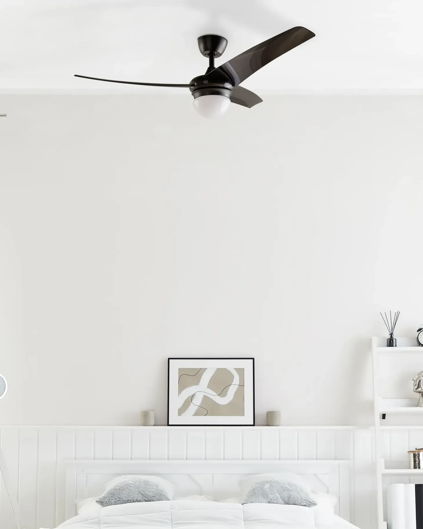 Ventilator med lys JIBOA Med fjernbetjening Sort