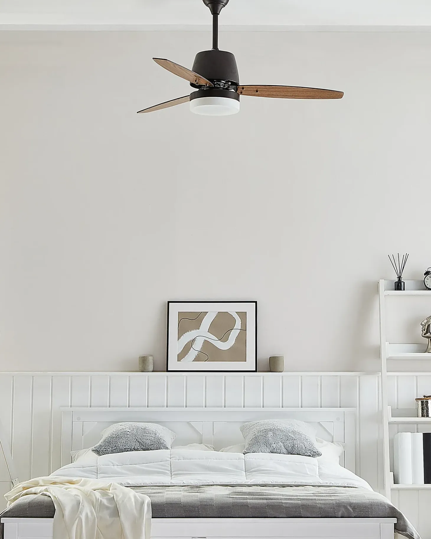Ventilator med lys MLAVA Med fjernbetjening LED Brun