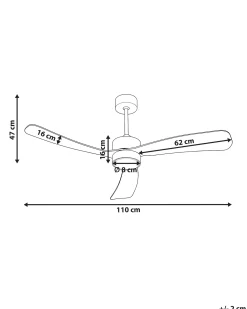 Ventilator med lys PRASLIN Med fjernbetjening LED Hvid
