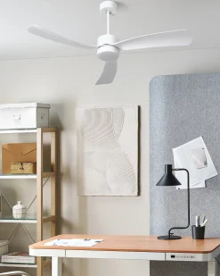 Ventilator med lys PRASLIN Med fjernbetjening LED Hvid