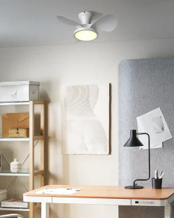 Ventilator med lys PUNTI Med fjernbetjening LED Hvid