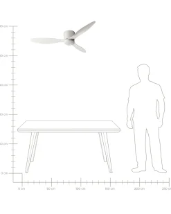 Ventilator med lys VEMBAR Med fjernbetjening LED Hvid