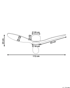Ventilator med lys VEMBAR Med fjernbetjening LED Hvid