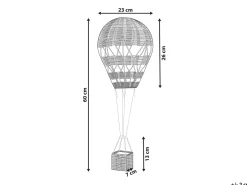 Vægdekoration Ballon BEMBA Rattan 60 cm Naturlig